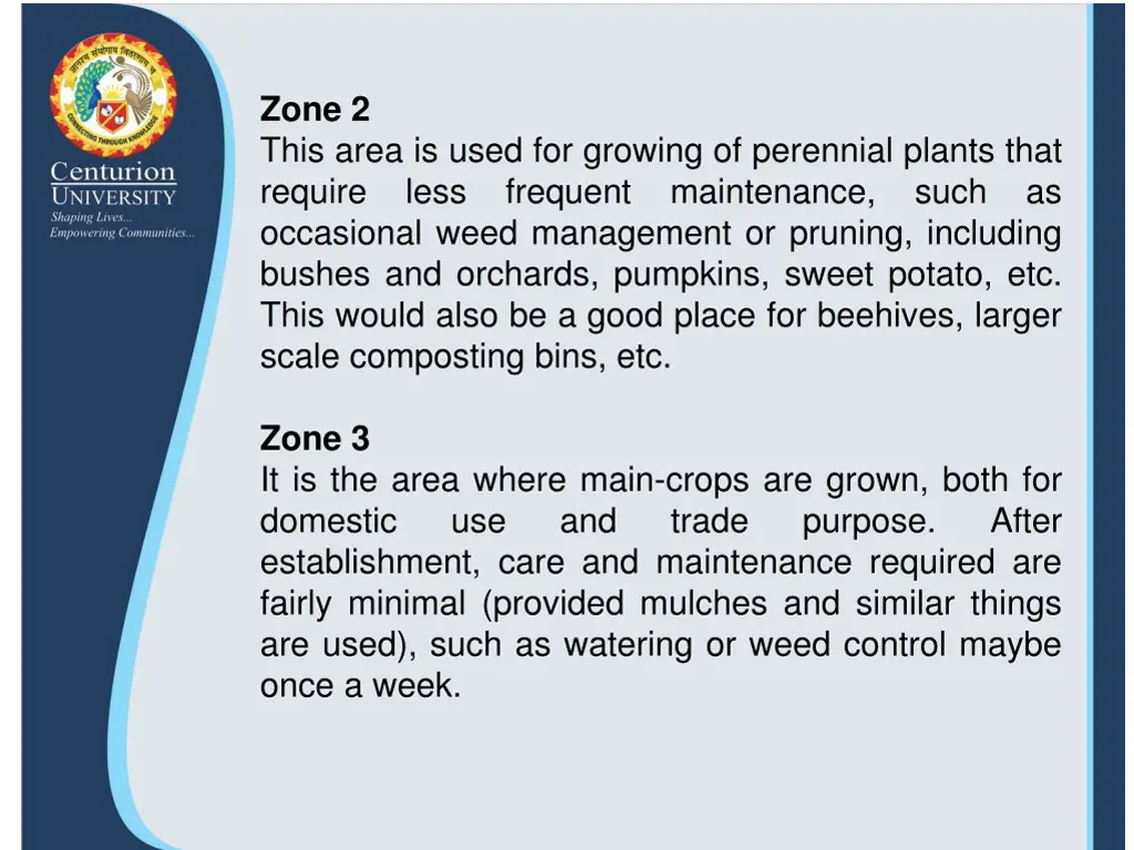 zone 2 this area is used for growing of perennial