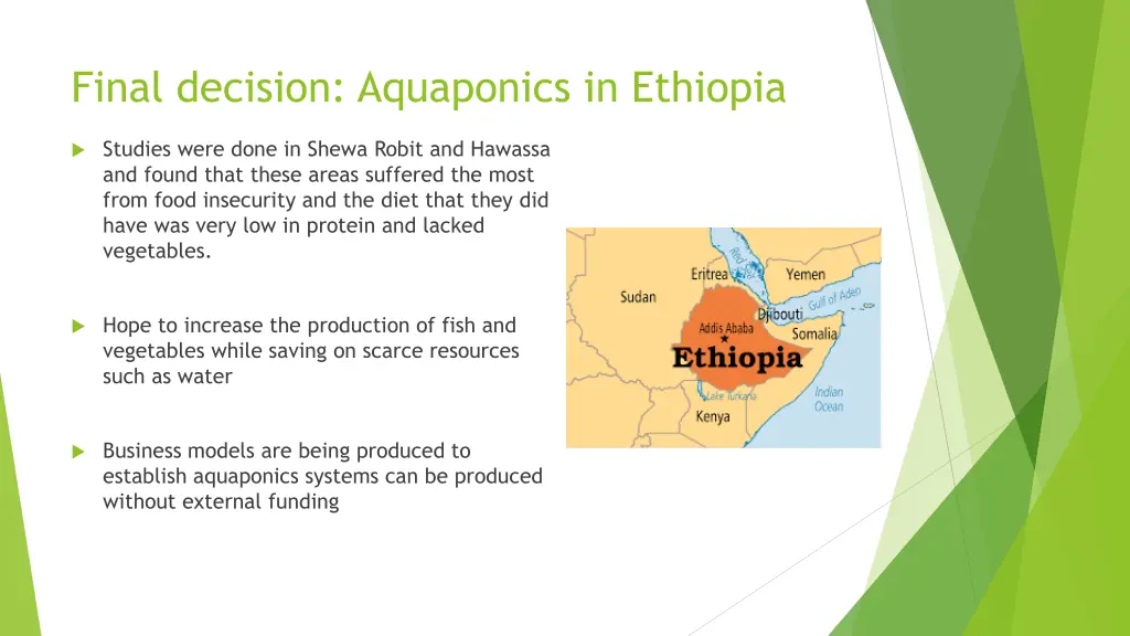 final decision aquaponics in ethiopia