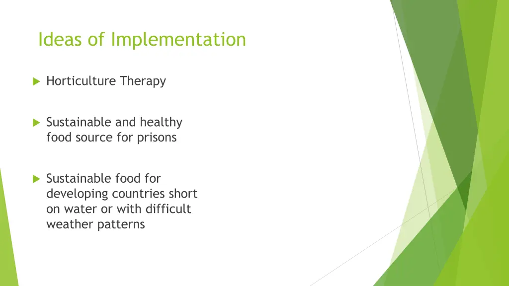 ideas of implementation