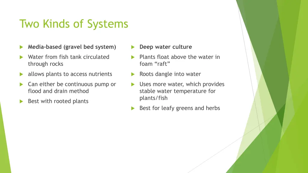 two kinds of systems