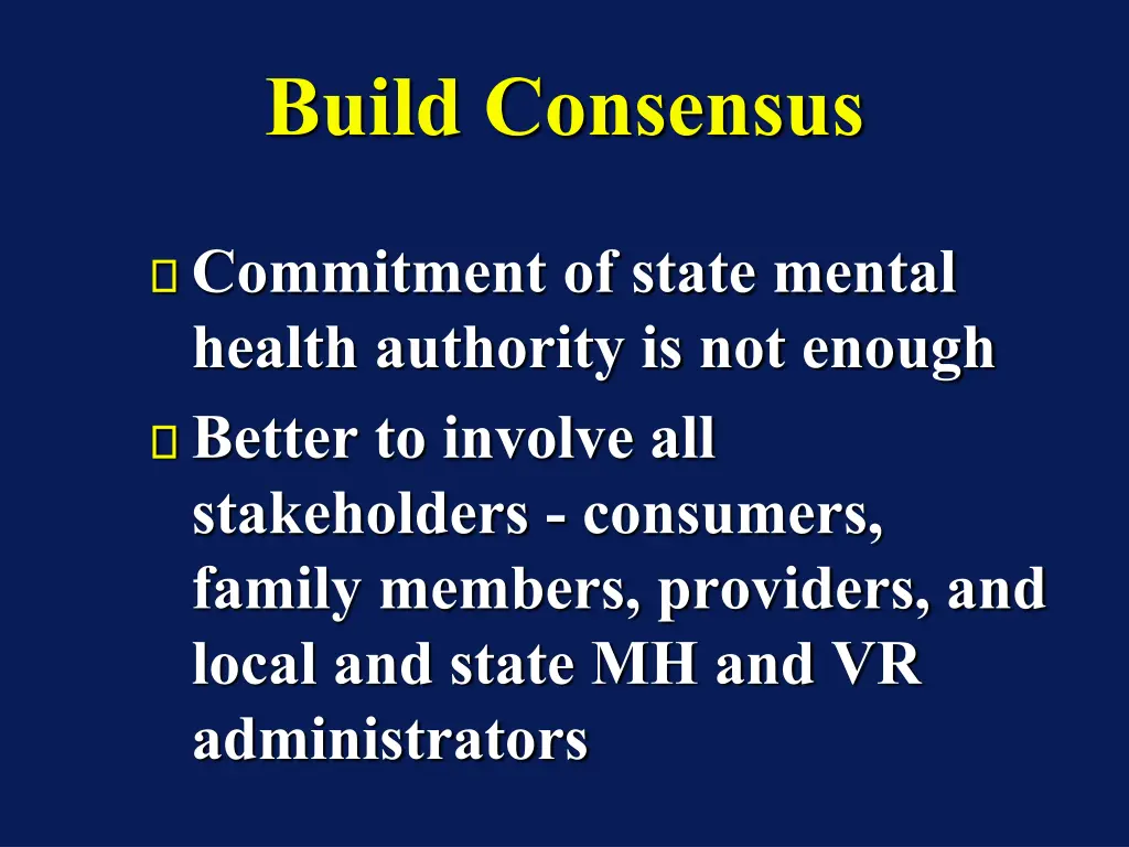 build consensus