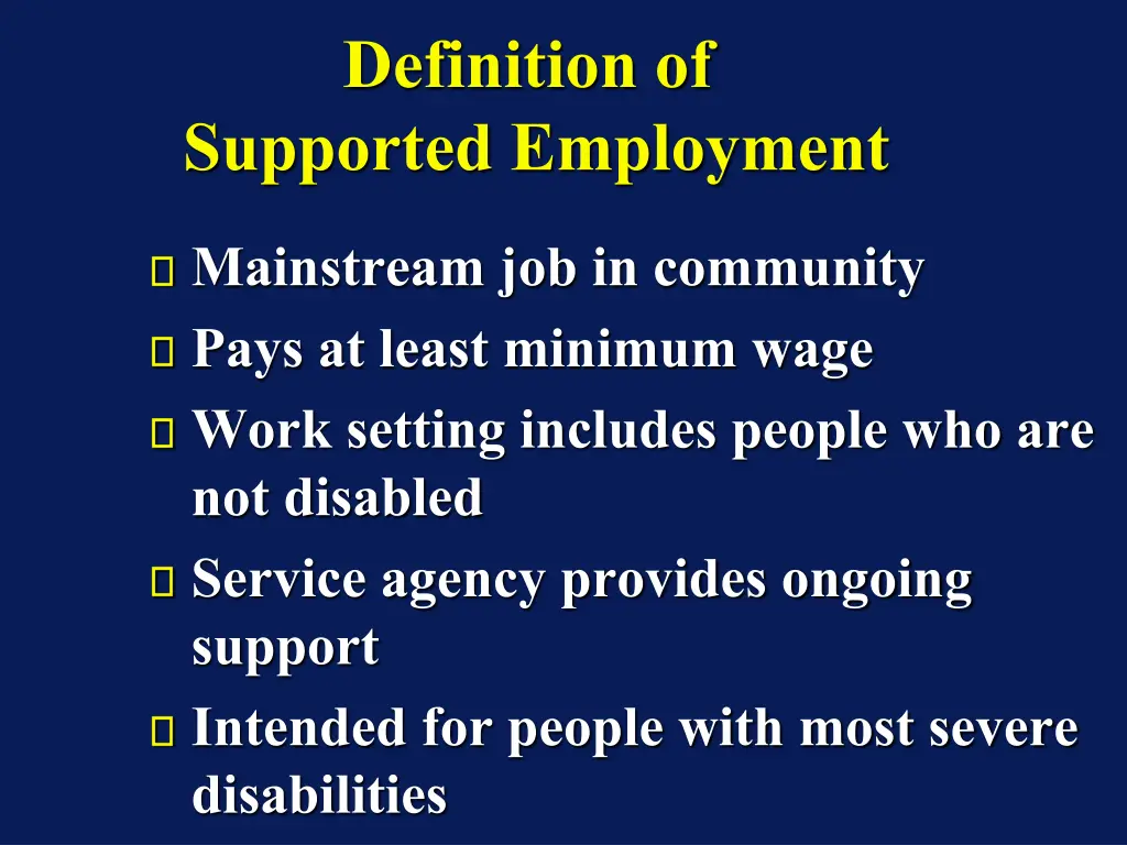 definition of supported employment