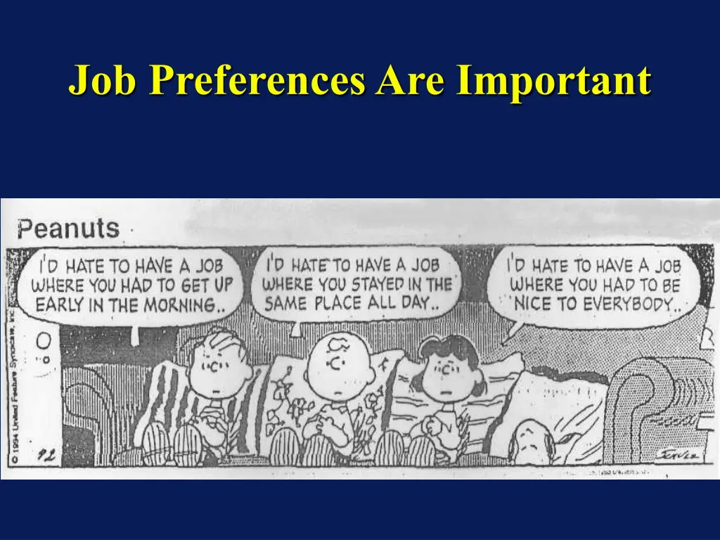 job preferences are important