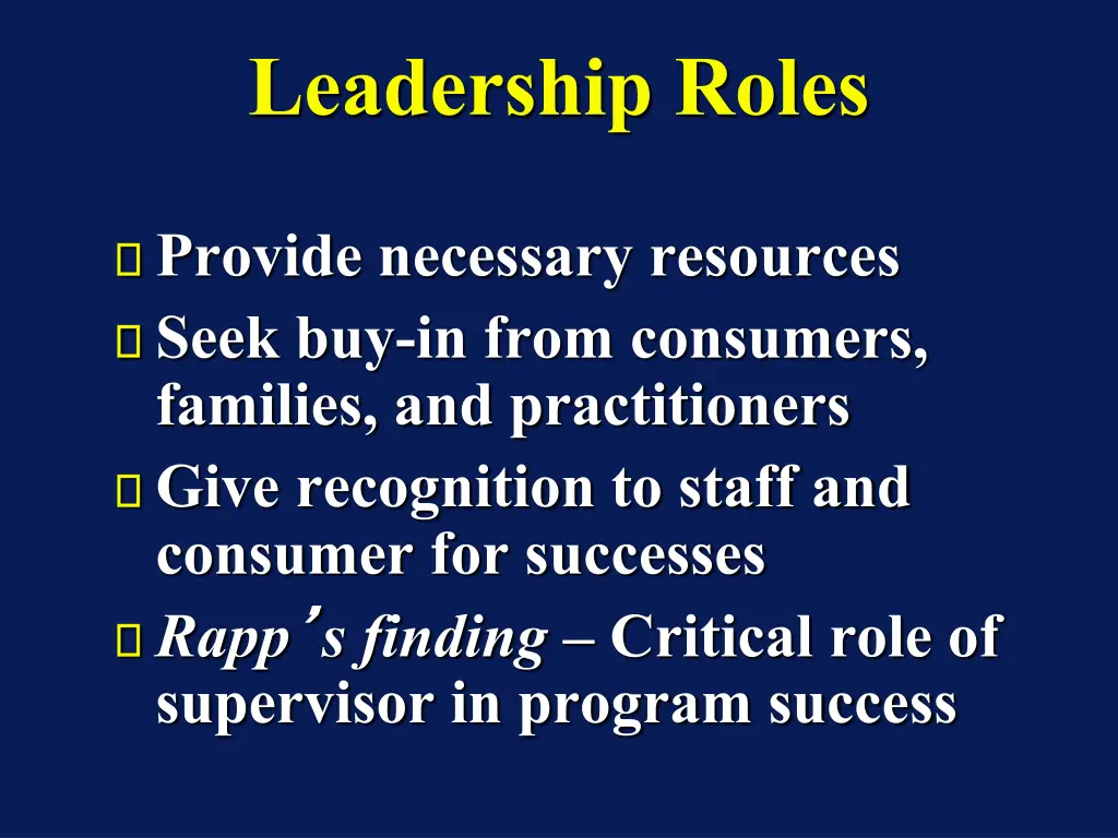 leadership roles