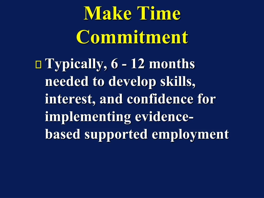 make time commitment