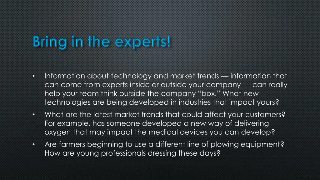 information about technology and market trends
