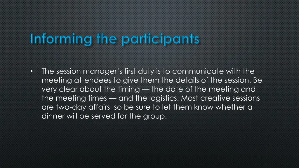 the session manager s first duty