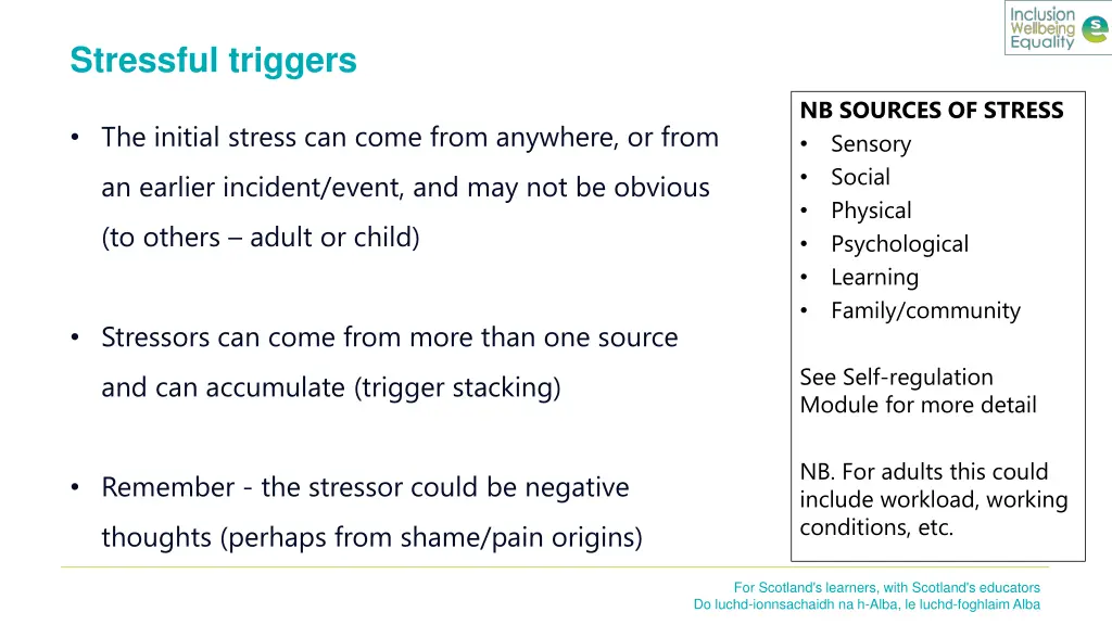 stressful triggers