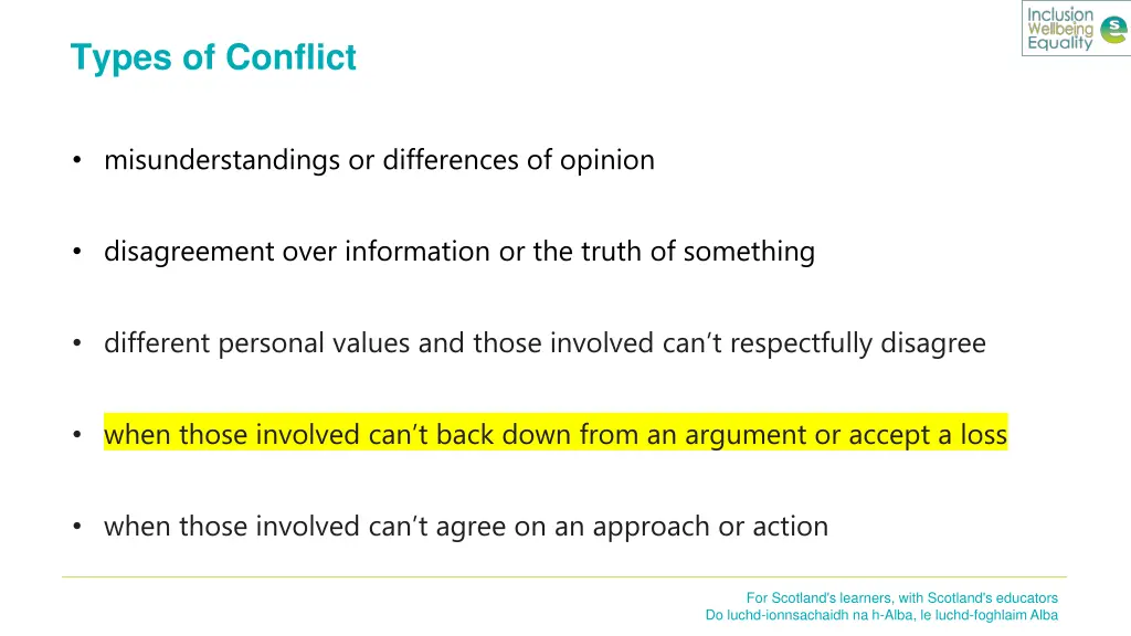 types of conflict
