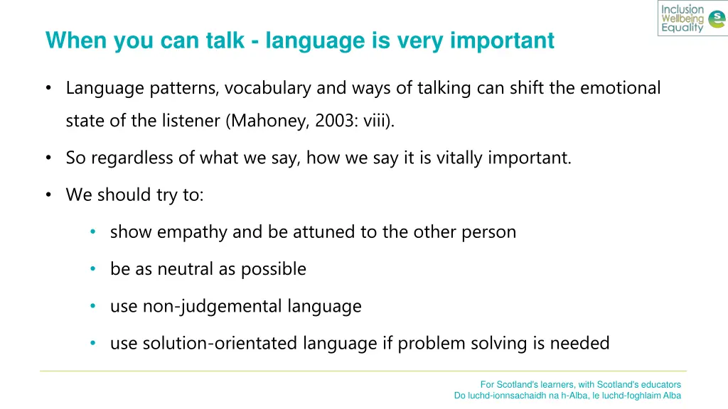 when you can talk language is very important