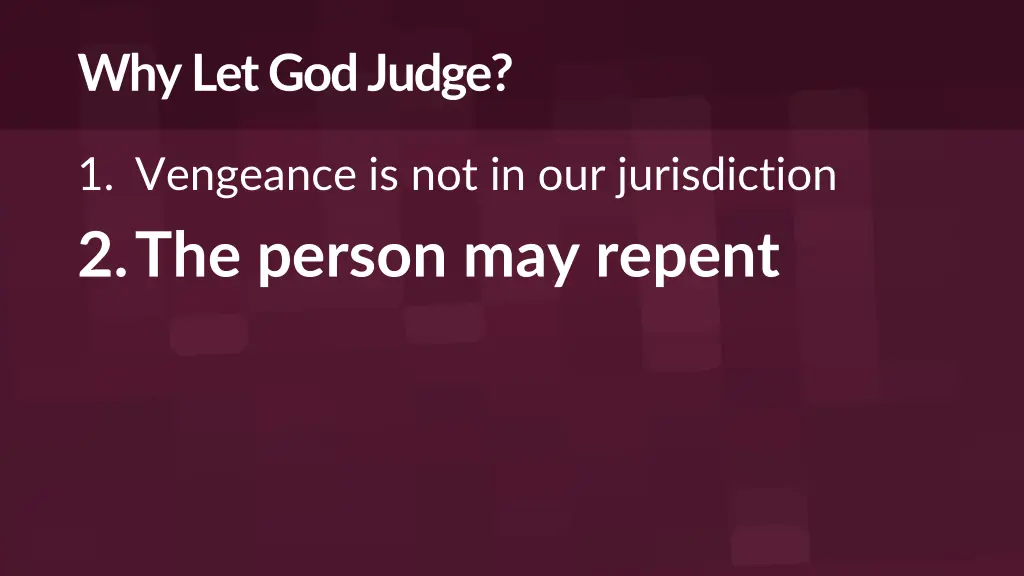 why let god judge 1