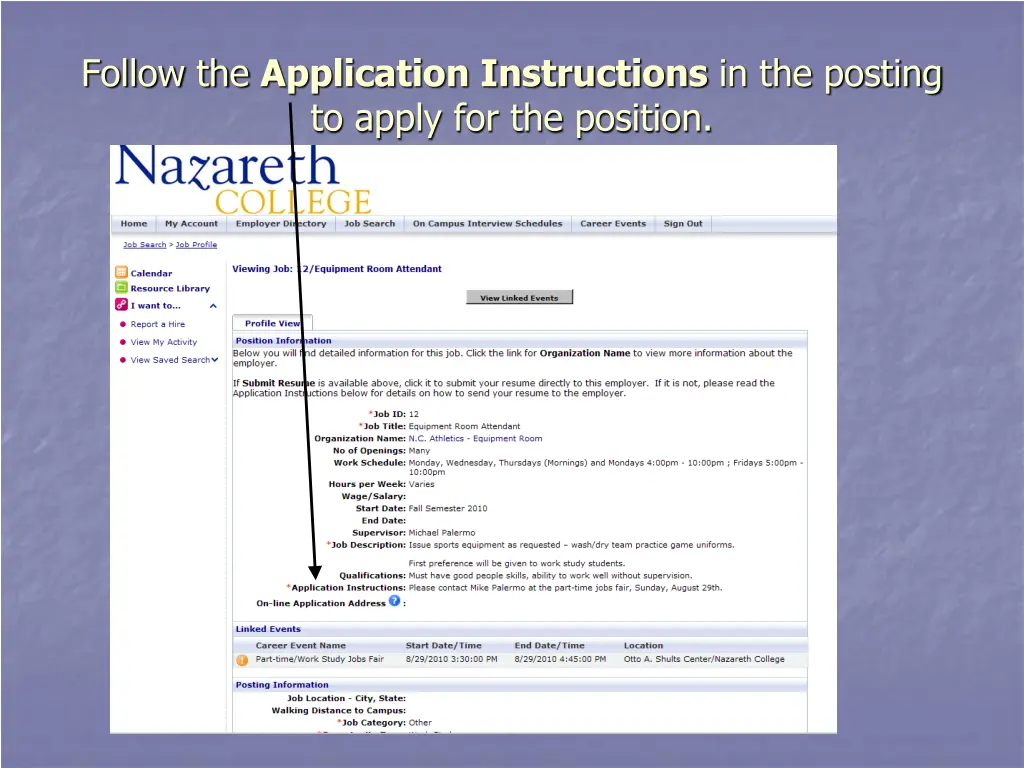 follow the application instructions