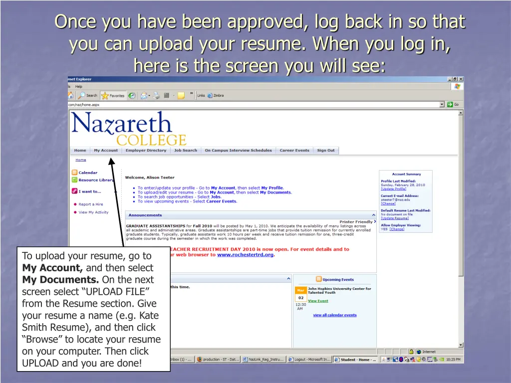 once you have been approved log back in so that