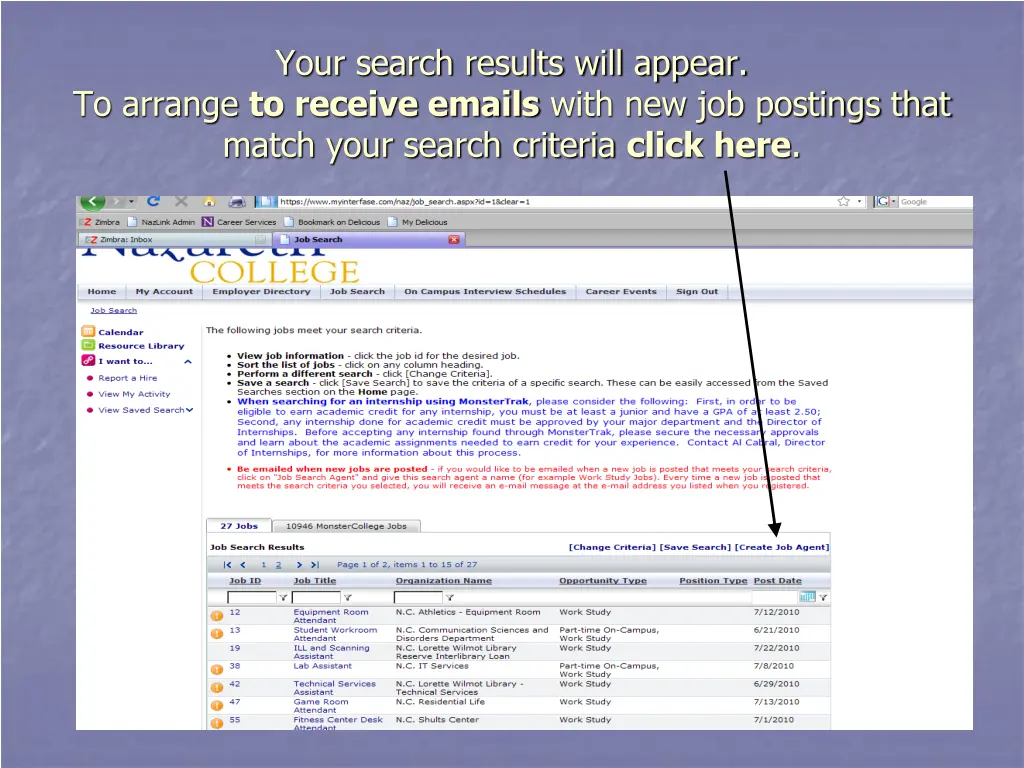 your search results will appear to arrange