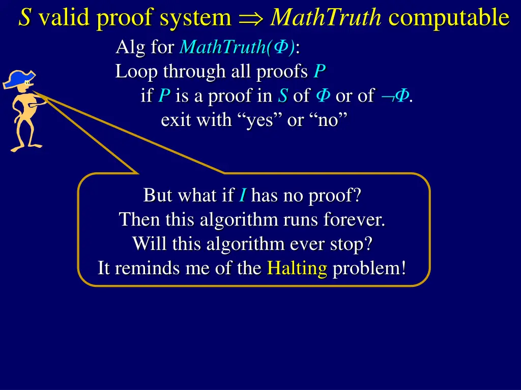 s valid proof system mathtruth computable