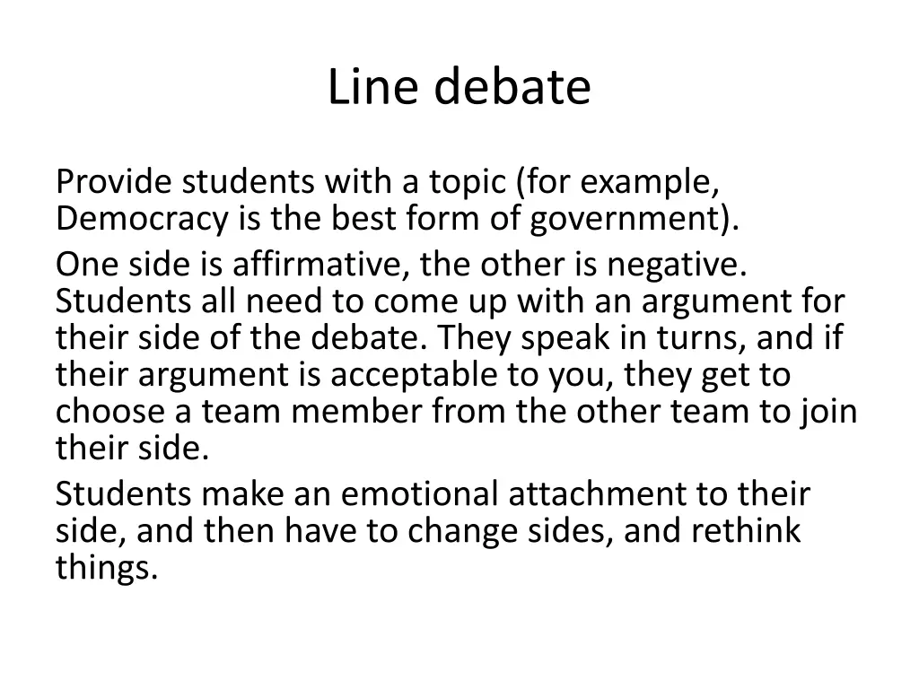 line debate