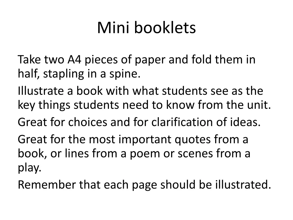 mini booklets
