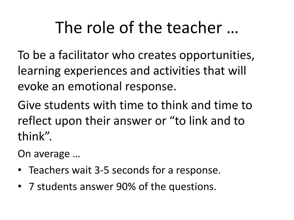 the role of the teacher