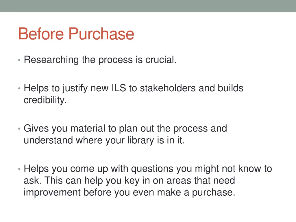 before purchase