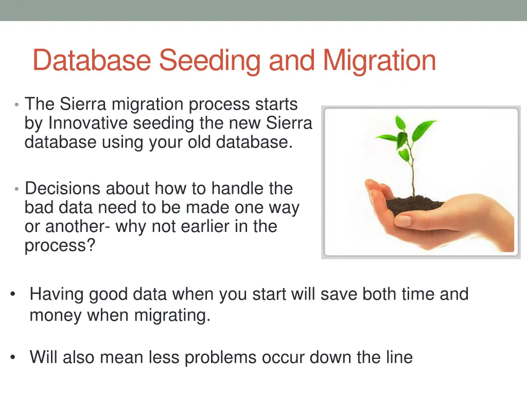 database seeding and migration