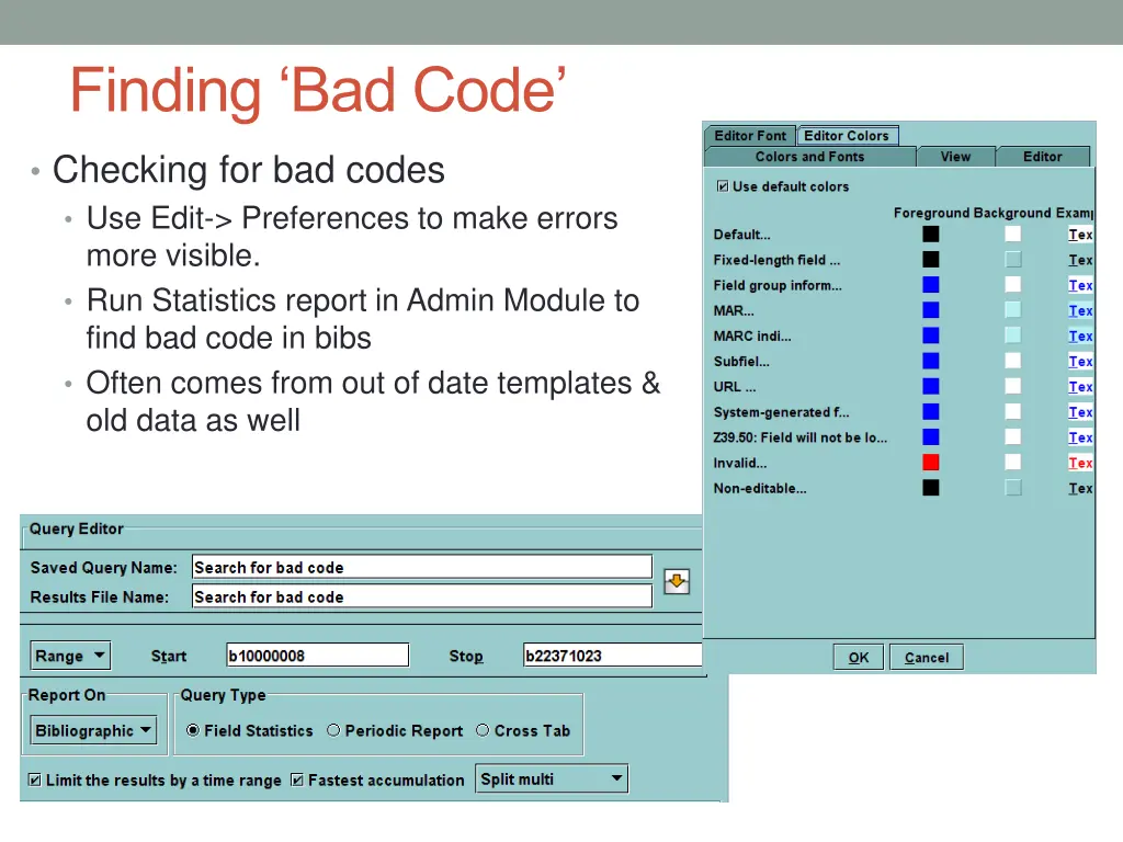 finding bad code