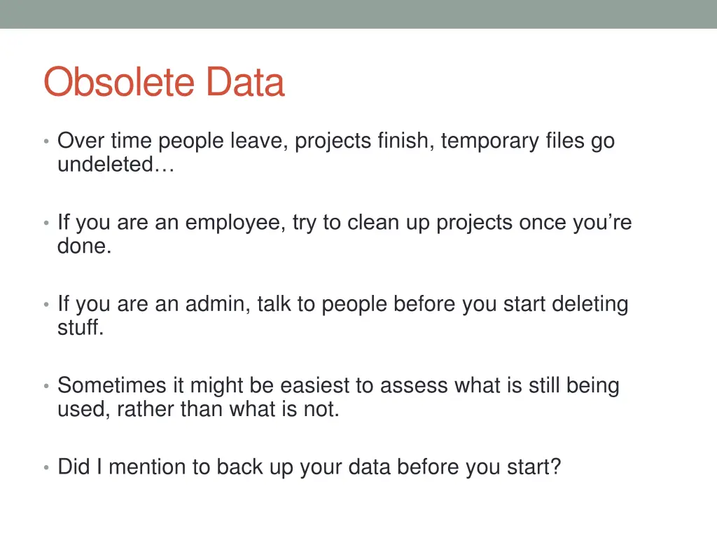 obsolete data