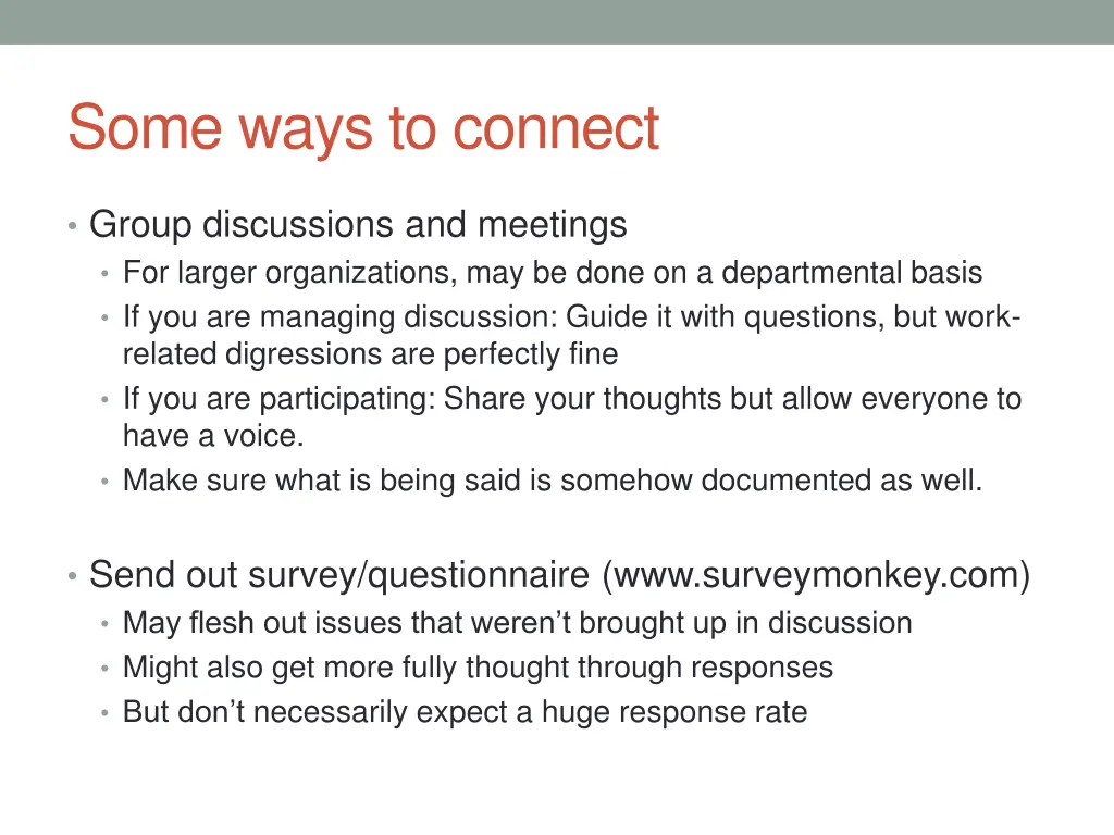 some ways to connect