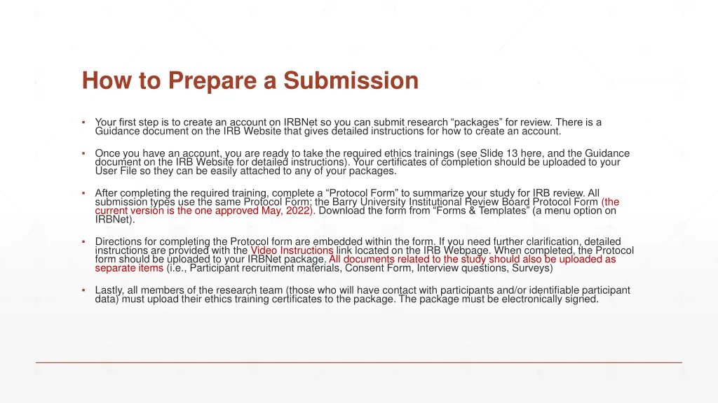 how to prepare a submission