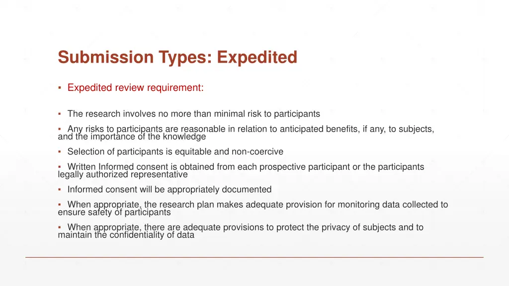 submission types expedited