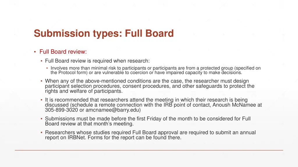 submission types full board