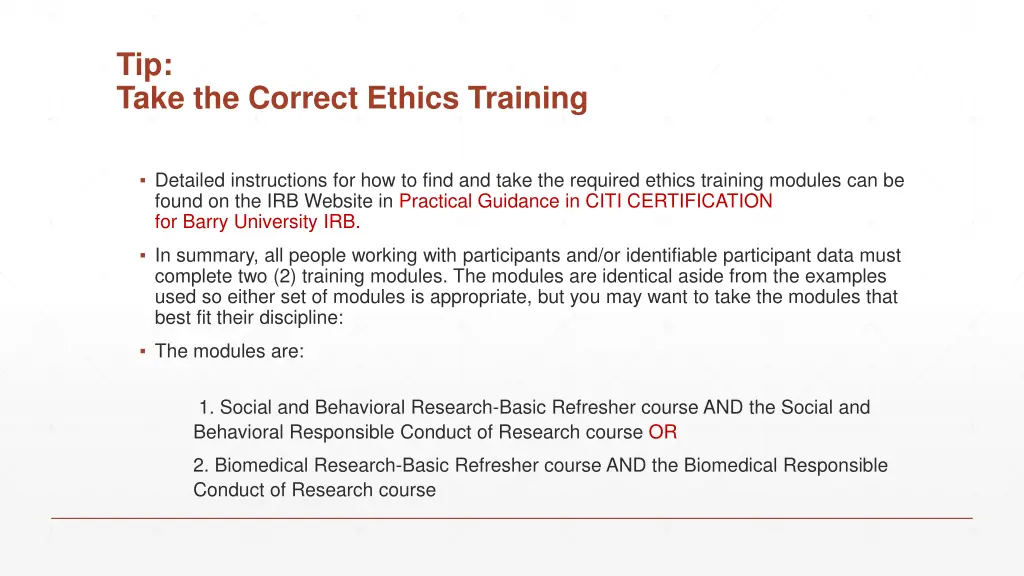 tip take the correct ethics training