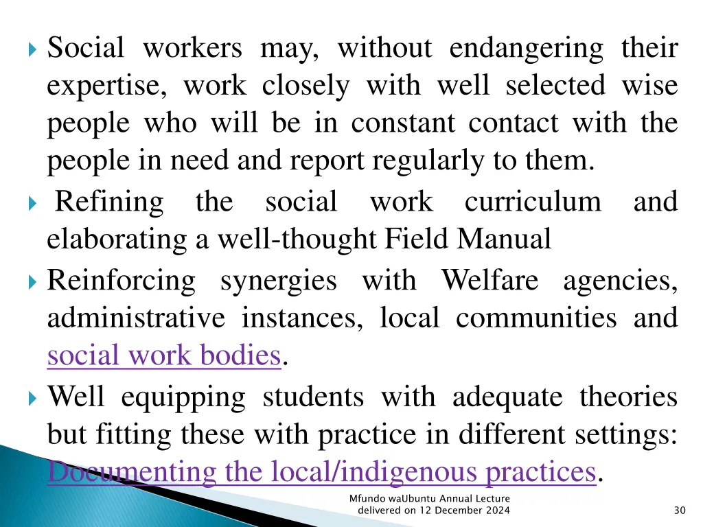 social workers may without endangering their