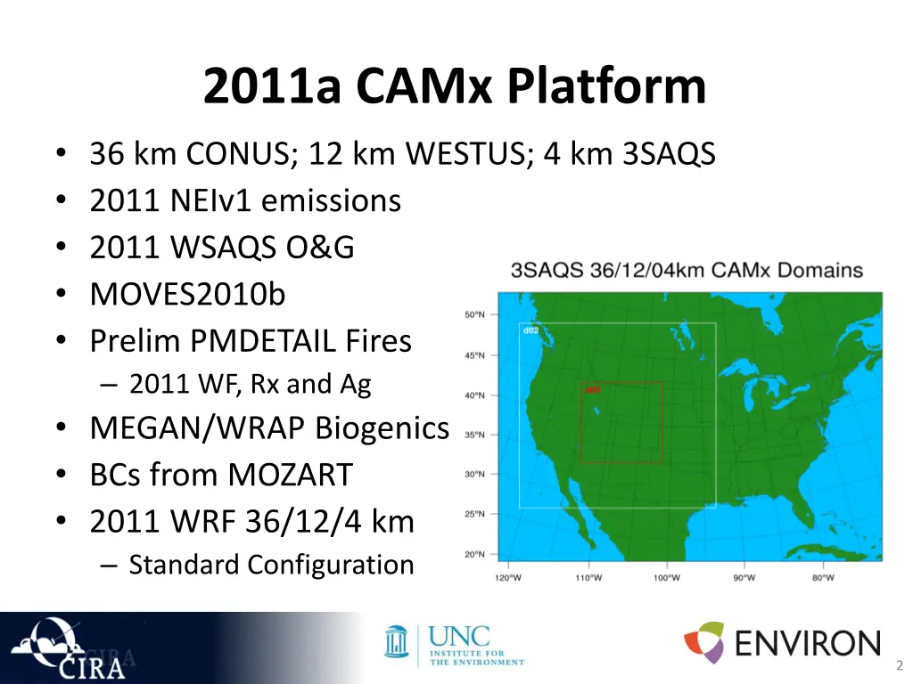 2011a camx platform 36 km conus 12 km westus