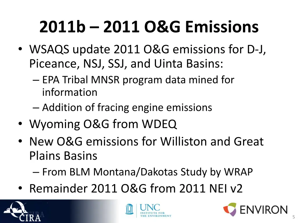 2011b 2011 o g emissions wsaqs update 2011