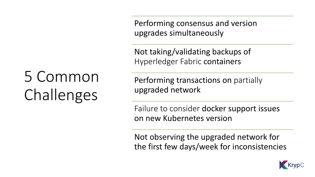 performing consensus and version upgrades
