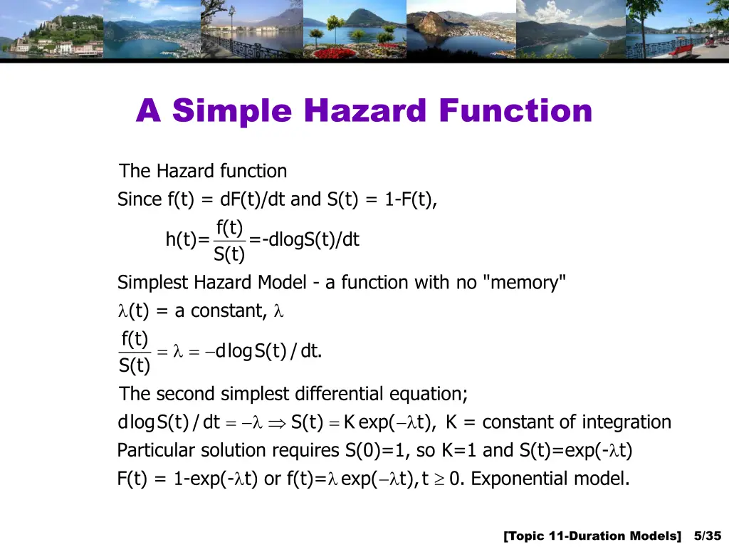 a simple hazard function