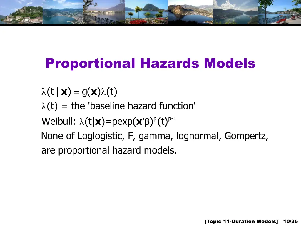 proportional hazards models