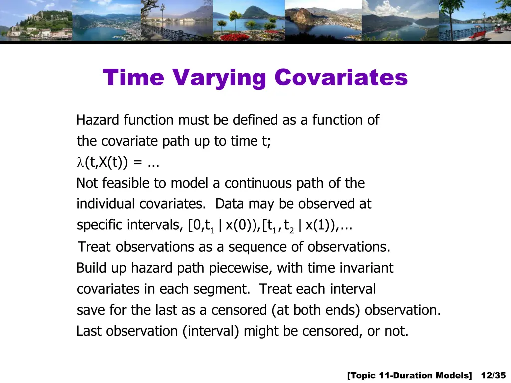 time varying covariates