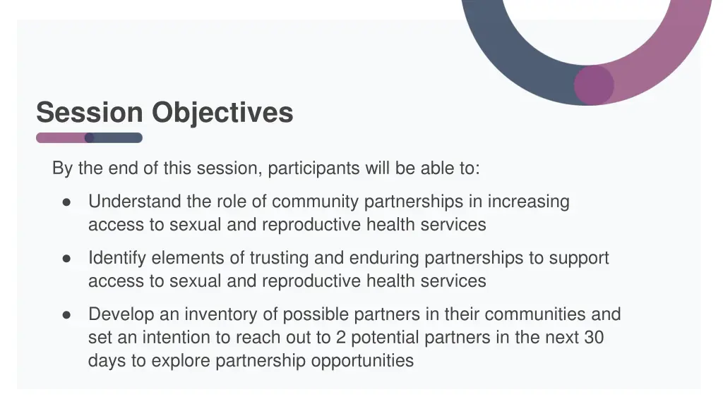 session objectives