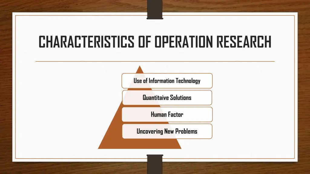characteristics of operation research
