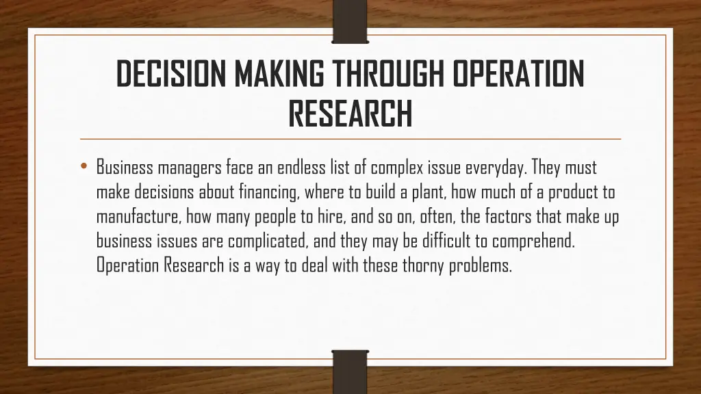 decision making through operation research 1