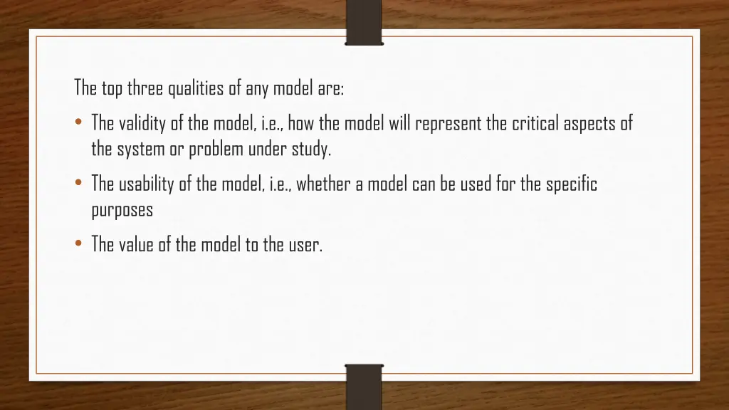 the top three qualities of any model