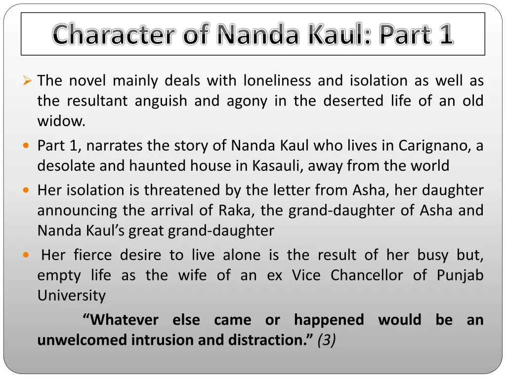 character of nanda kaul part 1