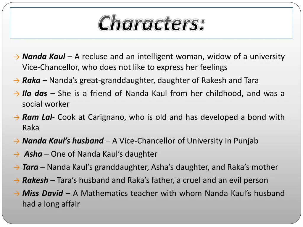characters