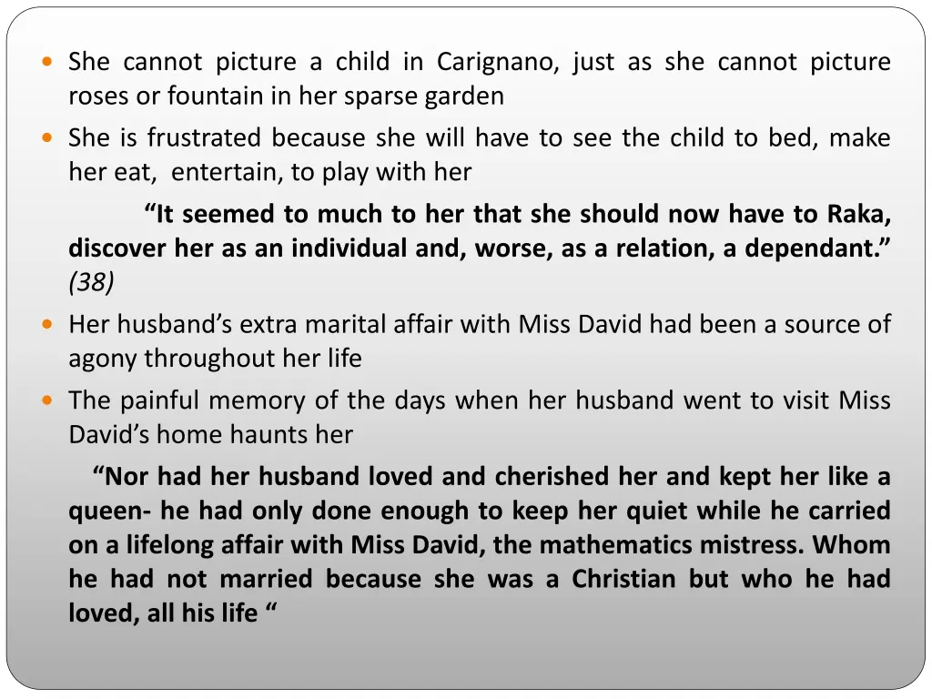 she cannot picture a child in carignano just