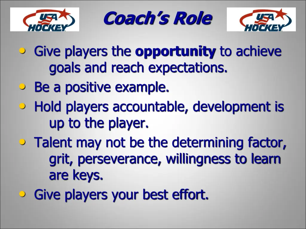 coach s role