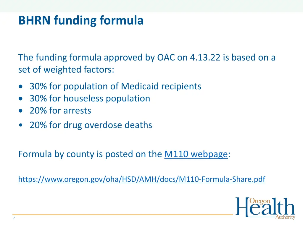 bhrn funding formula
