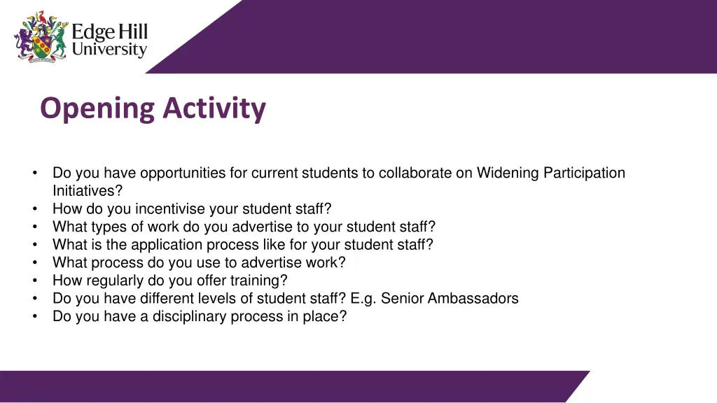 opening activity