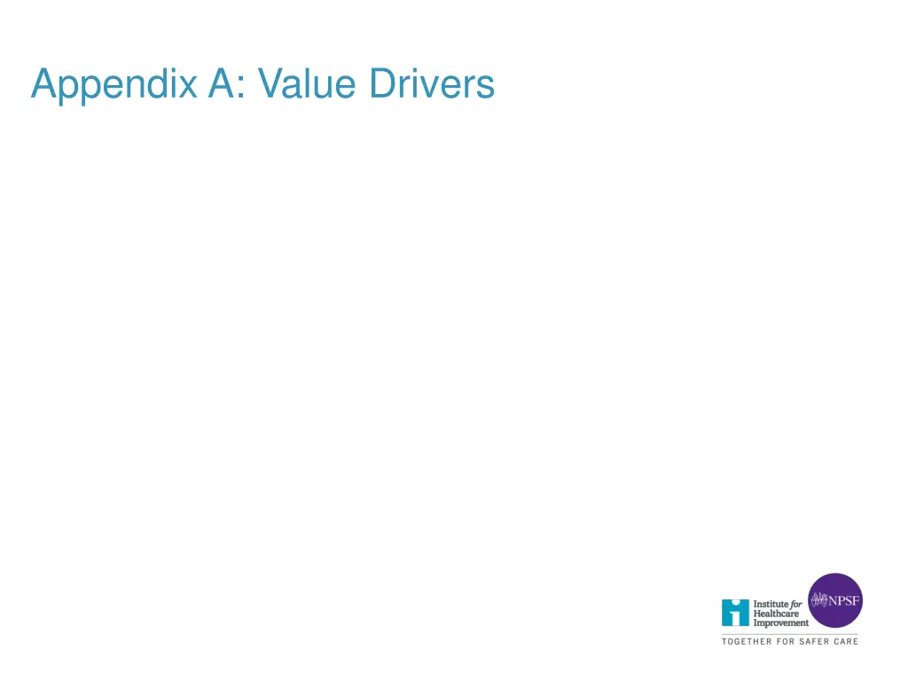 appendix a value drivers