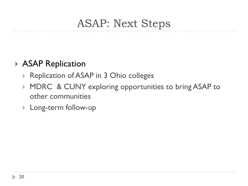 asap next steps